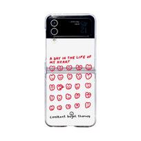 For Samsung Galaxy Z Flip 4 3 Case Cute Expression Pattern Painted Transparent Folding Shockproof Clear Pc Hard Case Accessories For Galaxy Z Flip 4