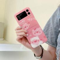 Skirtas Samsung Z Flip 4 Case mielas kiaulės plokščias sulankstomas telefono dėklas, skirtas Samsung Z Flip 3 5g Zflip4 atsparus smūgiams minkštas silikoninis galinis dangtelis Z Flip 4