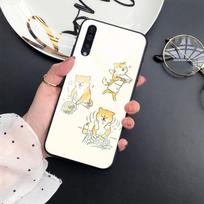 Cute Corgi Dog Case For Samsung Galaxy A52 A71 A72 A73 A53 Tempered Glass Cover For Samsung A13 5g A03 A22 A21s A03 Core A42 A70 For Samsung A71 beige