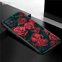 Rožinis rožinis gėlių dėklas, skirtas Samsung Galaxy S21 Ultra A51 A71 A52 A72 5g S20 Fe A50 A70 A41 A31 A30 A21s Tpu juodas telefono dangtelis for Samsung A72 5G gray