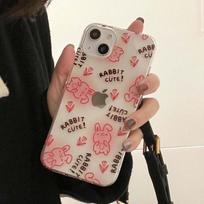Ins Rabbit Capa For Iphone 13 Promax 14 Pro Max 11 12 Silicone Soft Cute Cartoon Bunny Protector Phone Case Flower Cover for iphone 11