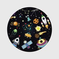 Animacinis filmas Kosmoso planeta Erdvėlaivis Svetainė Miegamojo Pakabinamas krepšelis Kėdė Neslystantis apvalus grindų kilimėlis Vaikų žaidimas Neslystantis kilimėlis diameter 40cm
