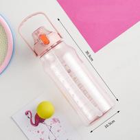 2 Liter Sports Water Bottles Transparent Plastic Water Cup BPA Free Water Bottle Portable Outdoor Travel Bicycle Drinkware Jug 2000ml rožinė