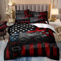 3D Game Controller Bedding Set Player Duvet and Pillowcase 2/3 Pieces of Microfiber Fabric AU180*210 Full Size Home Decoration Baby 100x135cm blue