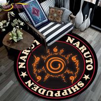 Svetainės kiliminė danga vaikams Animaciniai filmukai Naruto 3D apvalūs kilimėliai kavos staliukams namuose Vaikų grindų kilimėlis, neslystantis 60cm
