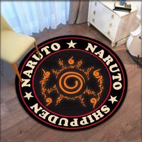 Cartoon Naruto Print Children Carpet Area Rugs Round Anime Carpet for Living Room Floor Mat Flannel Anti-Slip Mat 60cm