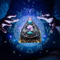 Orgonito piramidė Skorpiono zodiako žvaigždynas ir ametistas