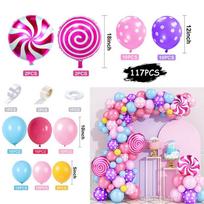 Rainbow Ballon Helium Candy Pink Pastel Balloon Birthday Garland Arch Kit Wedding Decoration Girl Oh Baby Shower Party 5 10 12 18inch-Round pink