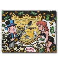 Šampano pinigai Graffiti meno plakatai ir spaudiniai Alec Monopolyingly paveikslai ant sienos dekoro nuotraukos gyvenamajam kambariui Cuadros 30x40cm no frame beige