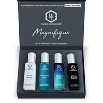 Parag Fragrances Magnifique kvepalų dovanų rinkinys / ilgai išliekantys kvepalai vyrams ir moterims / 4 vnt., 20 ml rinkinys