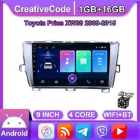 Android automobilinis radijas, skirtas Toyota Prius XW30 2009-2015 automobiliniam daugialypės terpės grotuvui GPS navigacijos galvos blokas WIFI 1+16GB