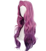 Anime žaidimo Seraphine banguoti garbanoti perukas Cosplay kostiumas KDA Atsparus karščiui sintetinės plaukų moteriškas rožinis su violetiniu mišiniu ilgas perukas Long violetinė