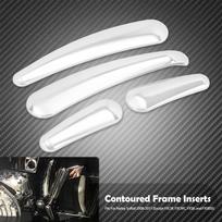 Motociklo 3D lenktas siūbavimo svirties rėmo dangčio įdėklas Chromas, skirtas Harley Softail CVO Fat Boy FLSTF Slim FLS Deluxe FLSTN Frame Inserts