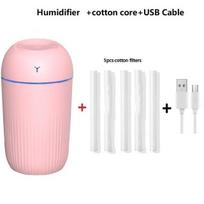 420ml Air Humidifier Aroma Essential Oil Diffuser For Home Car Usb Pink white