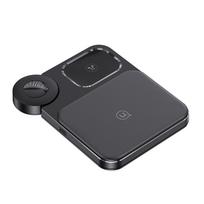 USAMS belaidžio įkroviklio padėklas, skirtas iPhone 15 14 13 12 Pro Max 3 viename greito belaidžio įkrovimo stotelė, skirta Apple Watch Earphoones juoda