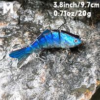 Žvejybos masalas vobleris žuvies kabliukas crankbait žuvų medžioklė muskie ešerys 3,8 colio 6 segmentų beige