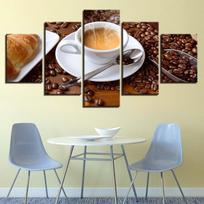 HD spausdintos nuotraukos Sieninis piešinys drobė Paveikslas 5 skydeliai Kava svetainei Kavos pupelės Namų apdaila Be rėmelio 20x35cm*2  20x45cm*2  20x55cm*1