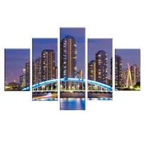 Sienos meno drobės tapyba HD spaudiniai paveikslai 5 panelės miesto pastatai namų dekoravimas modulinis plakatas svetainės rėmas rėmas be rėmo 20x35cm*2  20x45cm*2  20x55cm*1