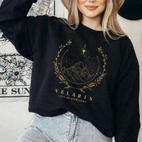 Velaris Megztinis Naktinio Teismo Hoodies Dygliu ir Rožių Teismo Megztinis Moteriškas Hoodie SJM Žvaigždžių Miesto Megztiniai Viršus Unisex XL orange