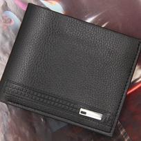Men Purse Black PU Leather Multiple Slot Casual Large Capacity Coin Wallet Male Card Holder Purse juoda