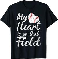 My Heart is on That Field Baseball Softball Mom Unisex T-shirt XXXXL gray