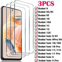 3 vnt. apsauginis stiklas, skirtas Xiaomi Redmi Note 8 9 10 11 12 Pro 9s 10s grūdintas ekrano apsauginis sluoksnis Redmi 10A 9T 9A 10C 9C 12C Glass redmi 9a gryna