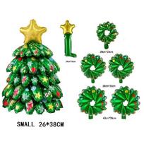 Kalėdų vakarėlio balionai Aliuminio folijos žvaigždės Kalėdų eglutės balionai Vienetai Laimingiems Naujiesiems metams 2024 Globos XMAS dekoracijos 26X38CM