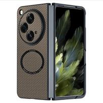 Luxury Carbon Fiber Leather Case for Oppo Find N3 Wireless Charging Cover for Find N3 N2 Flip Protection Phone Cases Find N3 pilka spalva