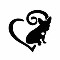 Animacinis prancūzų buldogas Frenchie Love Heart Vinilo lipdukas automobiliams lipnus lipdukas juoda