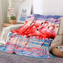 3D rožiniai flamingai paveikslai spaudiniai apvalūs kilimai animacinių gyvūnų apvalus kilimėlis mieli flamingai miegamojo namų biuro kėdžių kilimėliai namų dekoras 75x90cm blue
