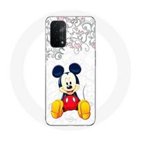Coque pour Oppo A74 5G Mickey Mouse Fleurs Cœurs gryna
