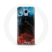 Coque pour Samsung Galaxy A6 2018 fond de texture abstraite rouge noir bleu