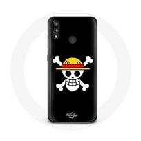 Coque pour Huawei P20 Lite One Piece Manga Tete de Mort Fond Noir juoda