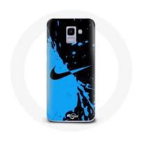 Coque pour Samsung Galaxy A8 2018 Nike Logo Bleu et Noir