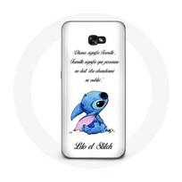 Coque pour samsung galaxy A5 2017 Lilo et Stitch Ohana Citation Blanc