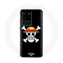 Coque pour Samsung Galaxy S20 Ultra One Piece Manga Tete de Mort Fond Noir juoda