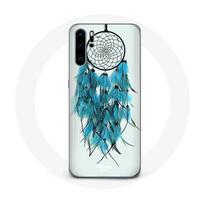 Coque pour Huawei P30 pro Attrape Rêve Bleu Fond Blanc