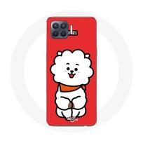 Coque pour Oppo A93 BTS Bangtan Garçons BT21 RJ de Jin Fond Rouge raudona