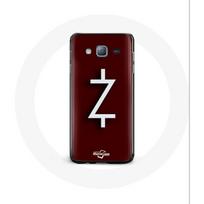 Coque pour Samsung Galaxy J7 Ozark Saison 4 Logo Z Blanc Fond Rouge