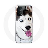 Coque pour Oppo A74 Husky Blanc de Sibérie Yeux Bleus