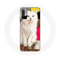 Case - Xiaomi - Redmi Note 10 5G - Soft - Protective - White Cat Pattern balta