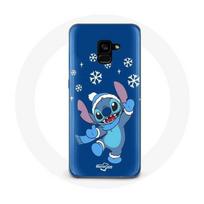 Dėklas, skirtas Samsung Galaxy A8 Plus Stitch Snow Christmas Blue