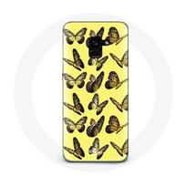 Coque pour Samsung Galaxy A8 Plus Papillons Fond Jaune