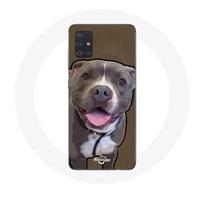 Coque pour Samsung Galaxy A51 5G Chien Pitbull Blanc gris