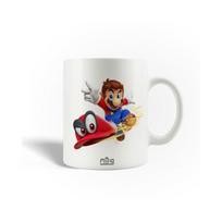 Keraminis puodelis - Super Mario Odyssey - 30 cl - Galima plauti indaplovėje - Baltas - Apvalus