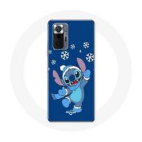 Coque pour Xiaomi Redmi Note 10 Pro Stitch neige Noël bleu mėlyna