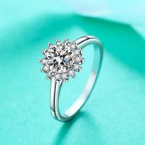 Sterling Silver Flower Ben Ring Europe Fashion D Color Moissanite 1 Carat Diamond Woman Rings Exquisite Handmade Making Jewelry 5