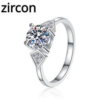 D spalvos 1ct moissanite moteriškas žiedas poros vestuvinis žiedas papuošalas 925 sterlingų sidabrinis sužadėtuvių žiedas deimantinis žiedas vestuvinis žiedas dovana merginai 9