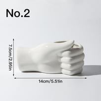 Creative Hydroponic Vase Home Decoration Desktop Ornaments Aromatherapy Bottle Garden Supplies Ceramic Flower Pot Art Vase No.2 white