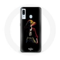Case - Maniacase - Samsung Galaxy A40 - One Piece Manga Anime Luffy - Silicone - Soft juoda
